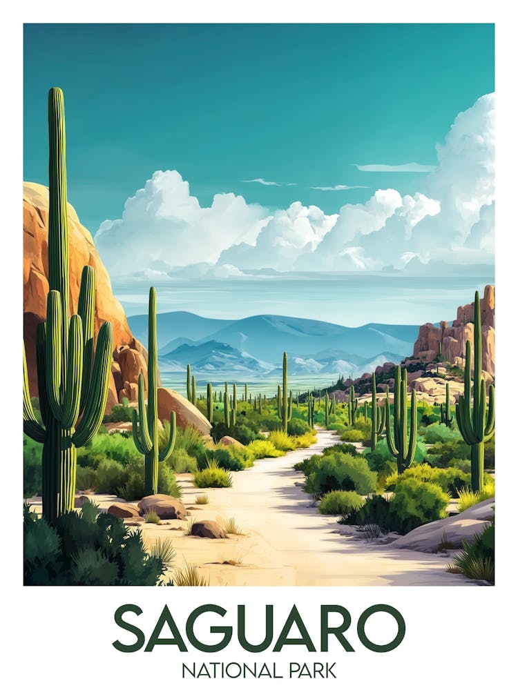 Affiche de voyage Saguaro National Park
