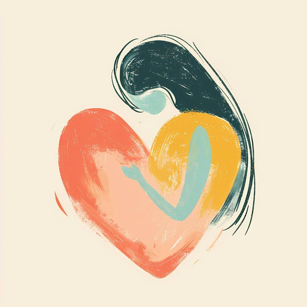 Pregnant Woman Heart Illustration