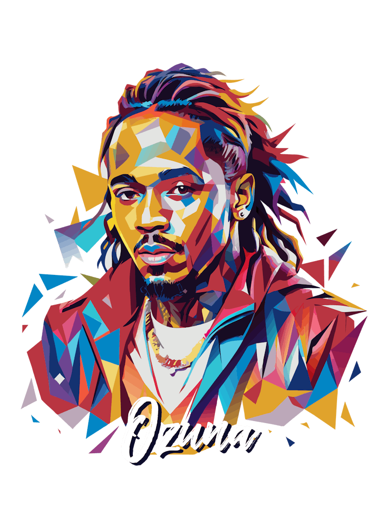 Ozuna 02 Porträt Musikikone WPAP Pop-Art-Stil