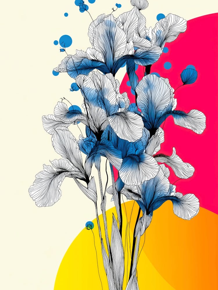 Blue Irises nature floral art