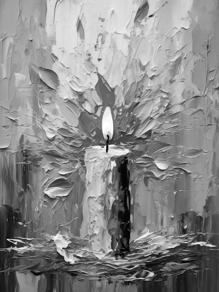 Black And White Of A Candle