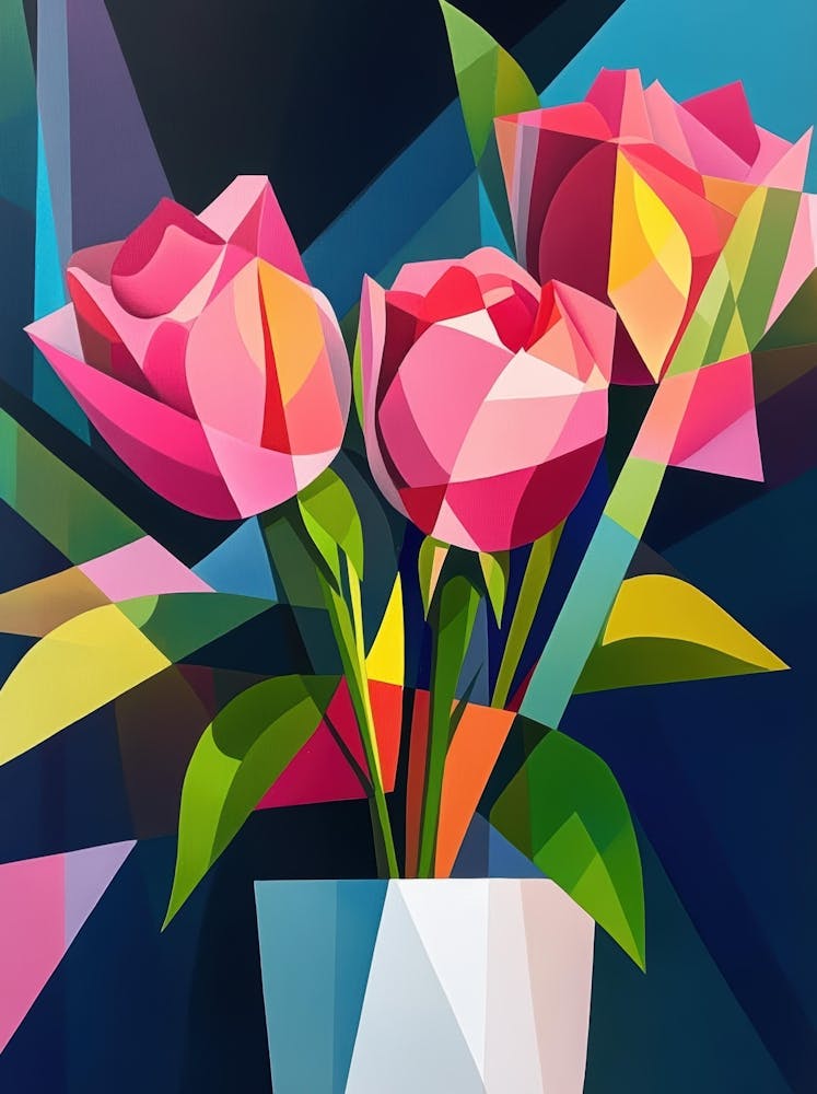 Pink Roses In A Vase 8