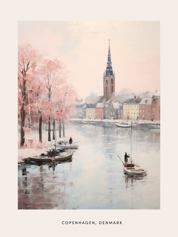 Dreamy Winter Painting Poster Copenhagen Denmark 4