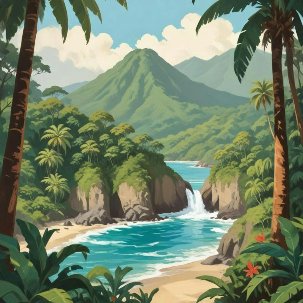 Vintage Travel Poster Costa Rica