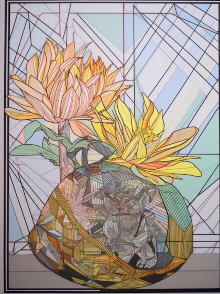 Proteas Flower Still Life  2 Abstract Expressionist