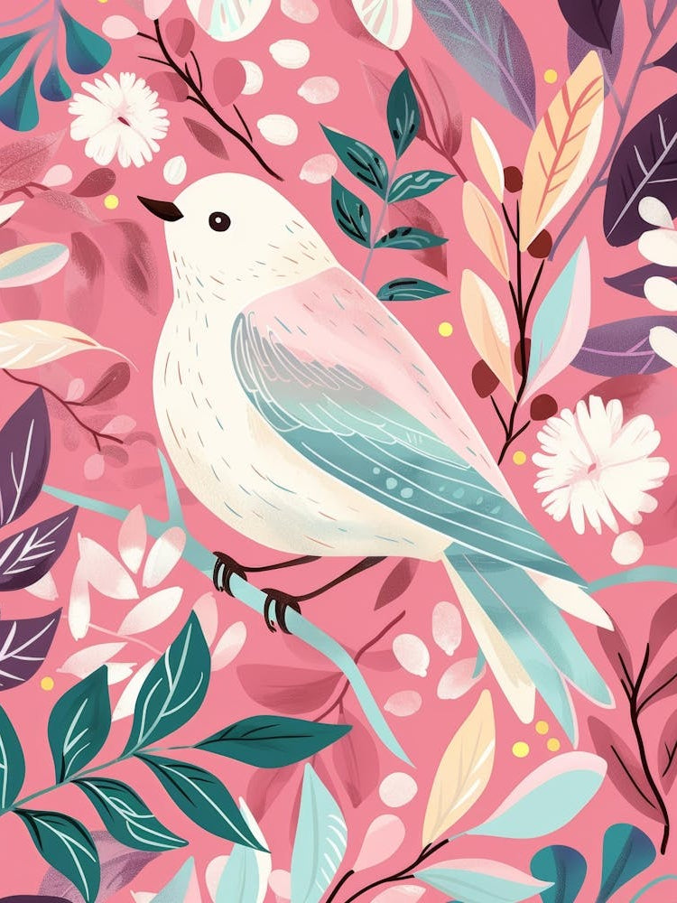 Bird On A Pink Background