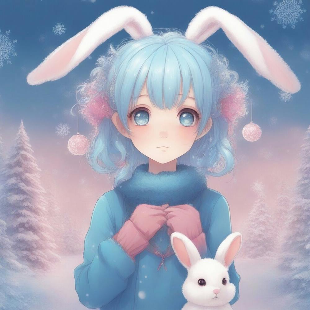 Cute Girl With Bunny Ears