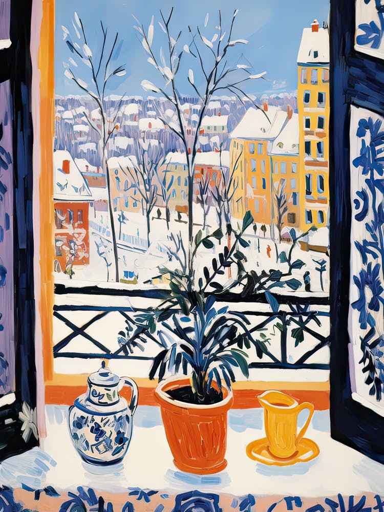 The Windowsill Of Krakow   Poland Snow Inspired By Matisse 2