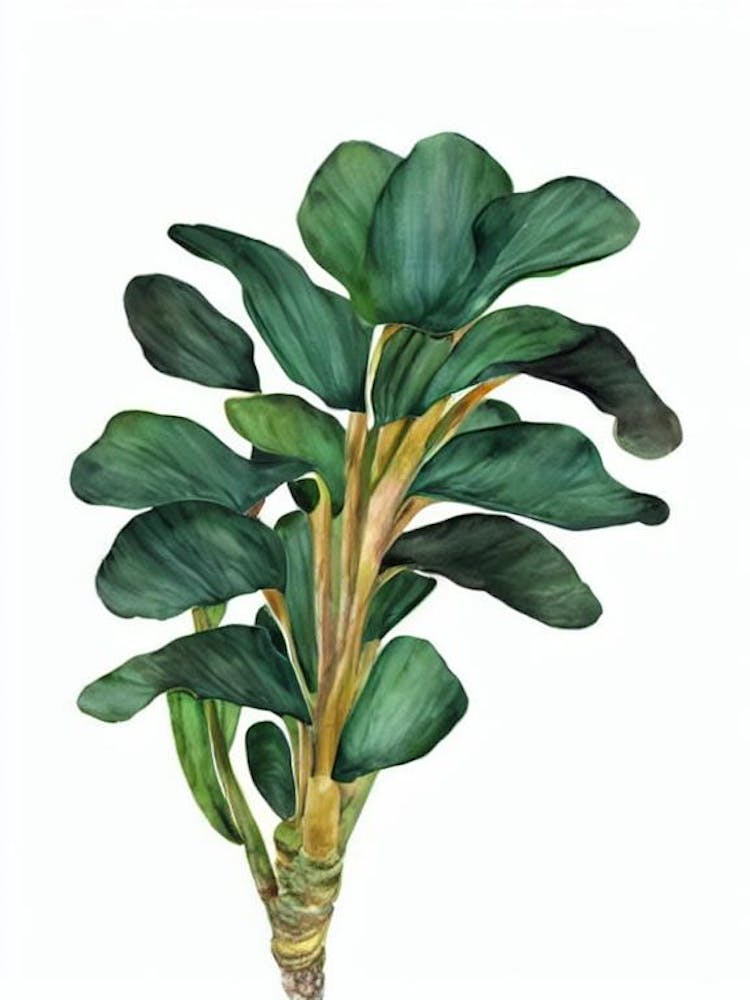 Staghorn Fern (Platycerium Bifurcatum) Watercolor
