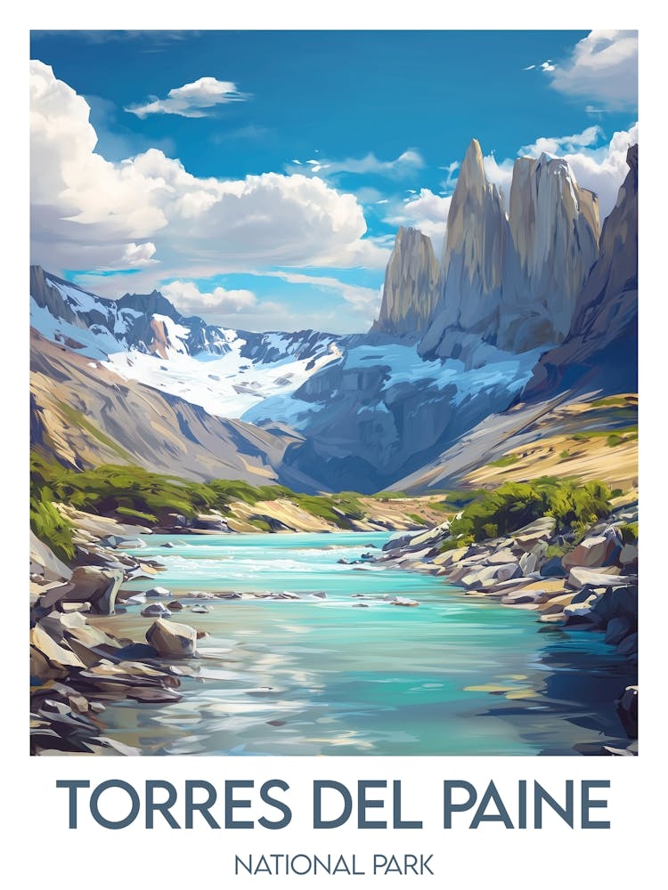 Affiche de voyage Torres Del Paine National Park