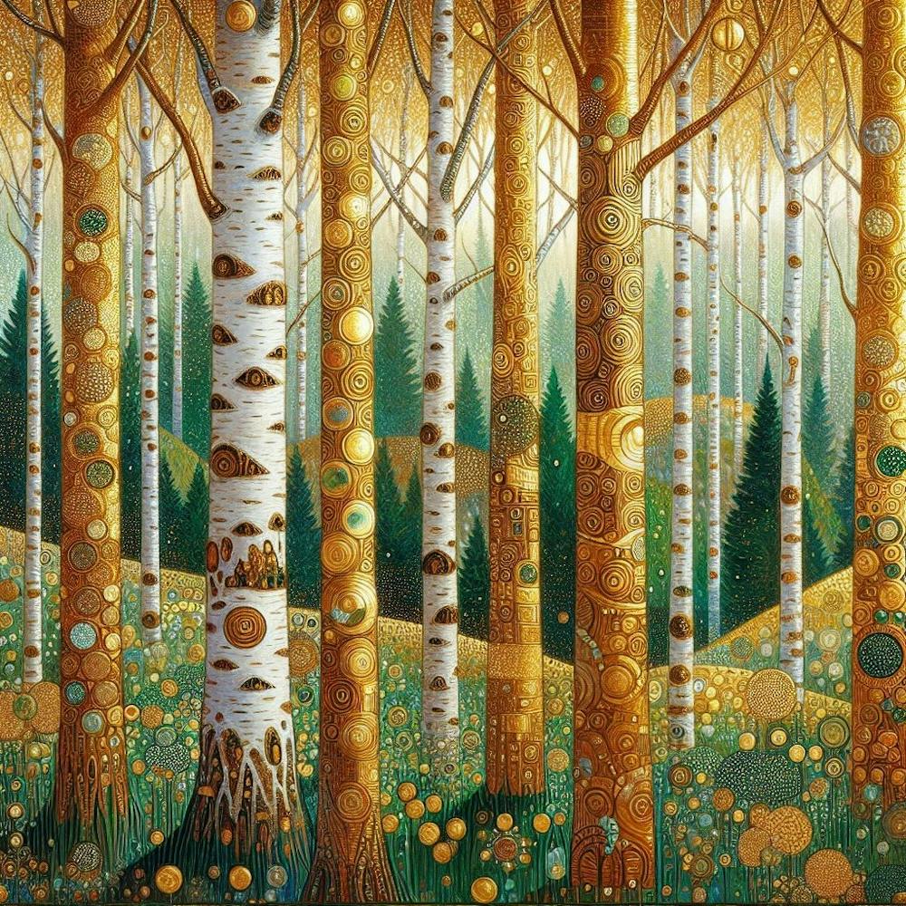 Gustav Klimt The Birch Trees 2