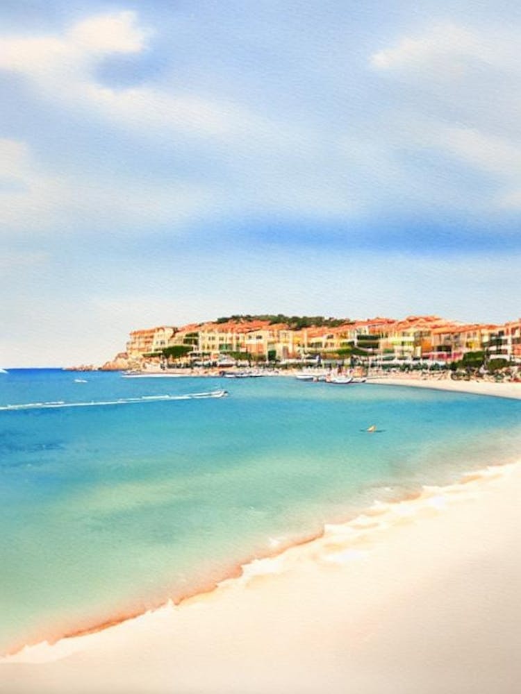 Plage De L'Escalet 2, Saint Tropez, France Watercolour