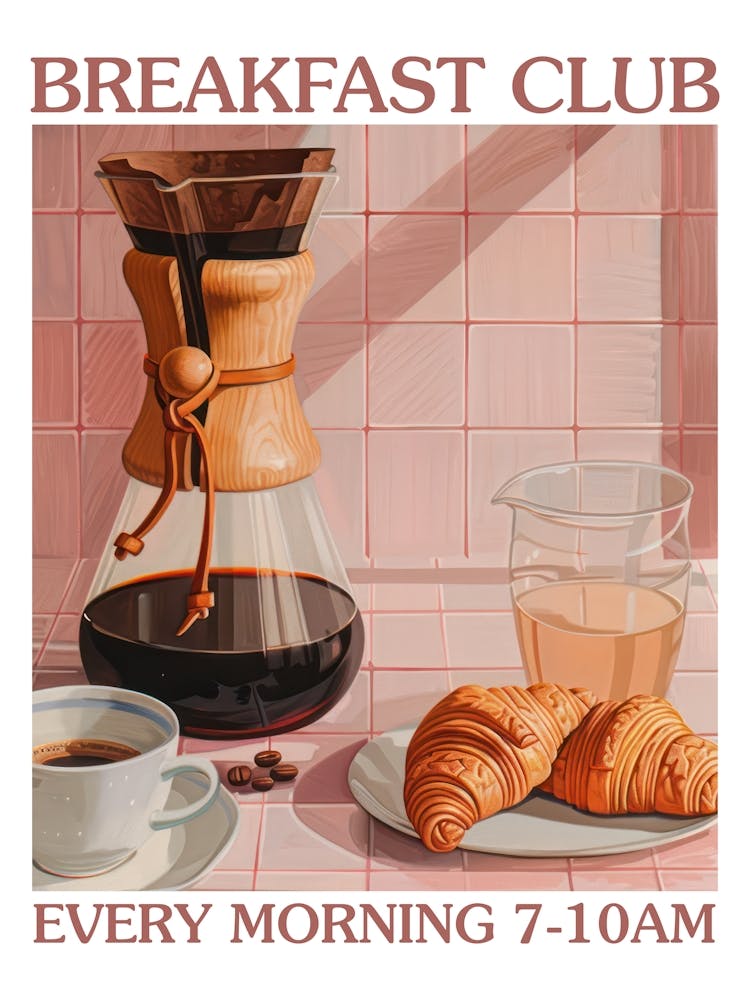 Breakfast Club Chemex Coffee And Croissants 1