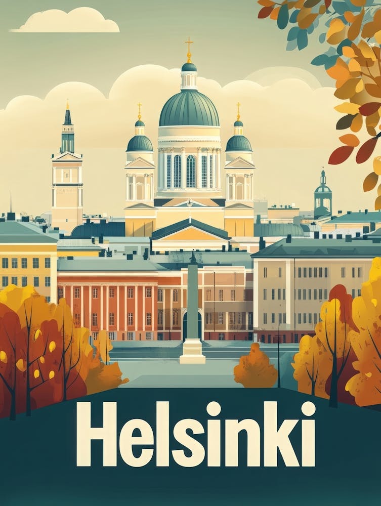 Aihrgdesign A Vintage Travel Poster Of Helsinki 1