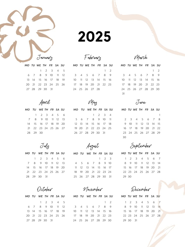 2025 Calendar