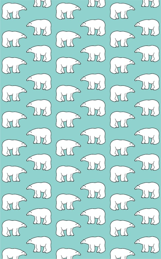 Polar Bear Pattern On Mint