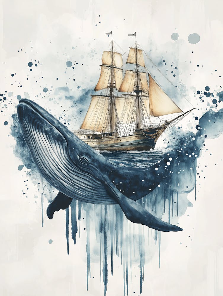 Whale Ship Canvas Print