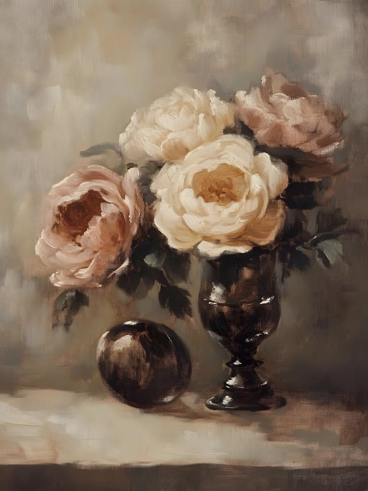 Vintage Flower Roses In A Vase 3