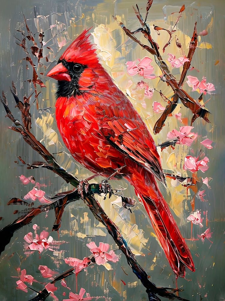 Cardinal In Blossom