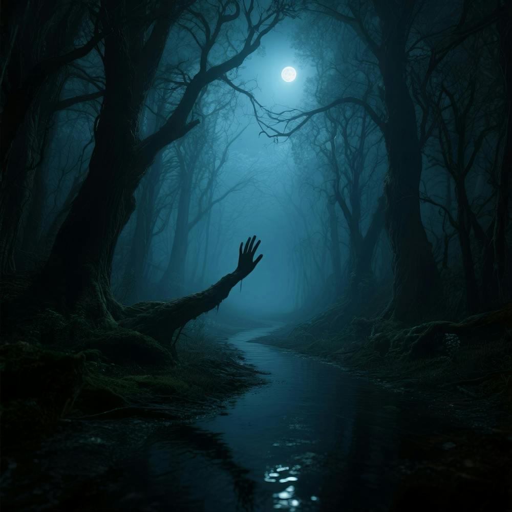 Dark Forest At Night