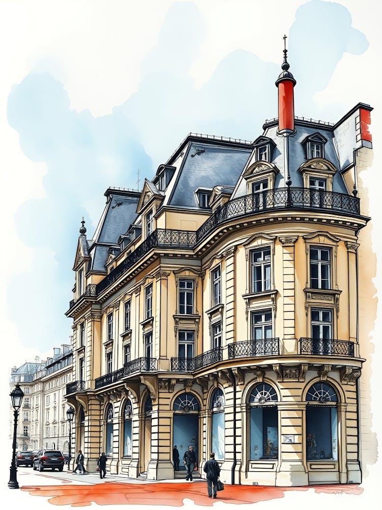 Watercolor Sketch Of Paris
