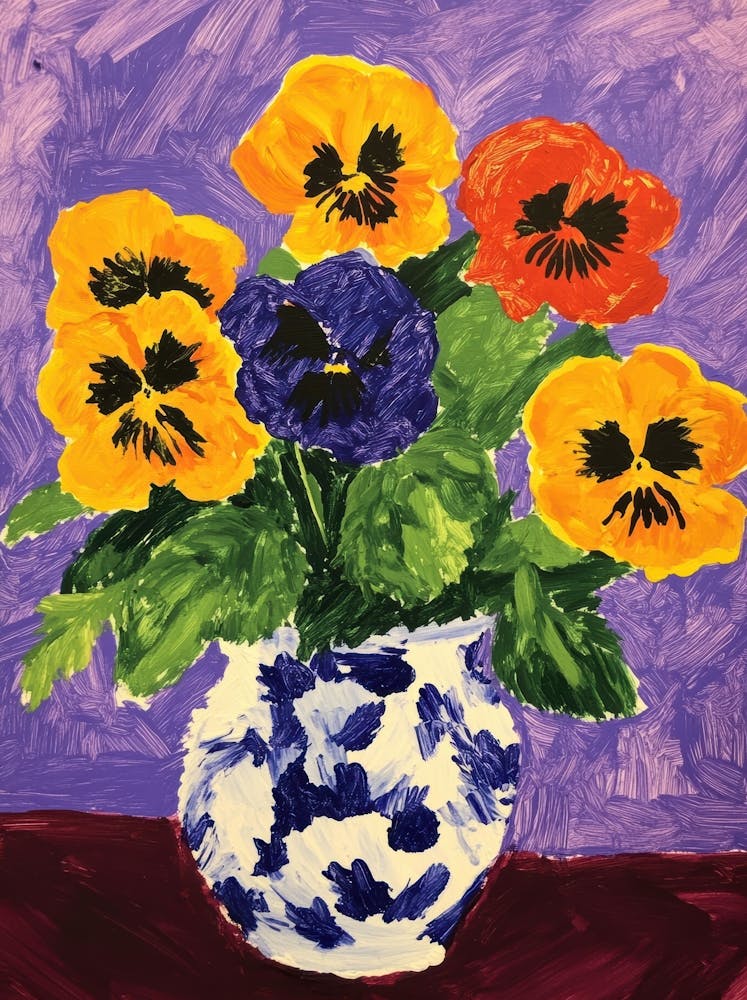 Pansies In A Vase 4