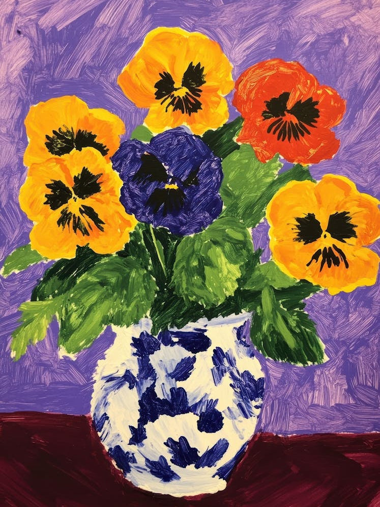 Pansies In A Vase 4