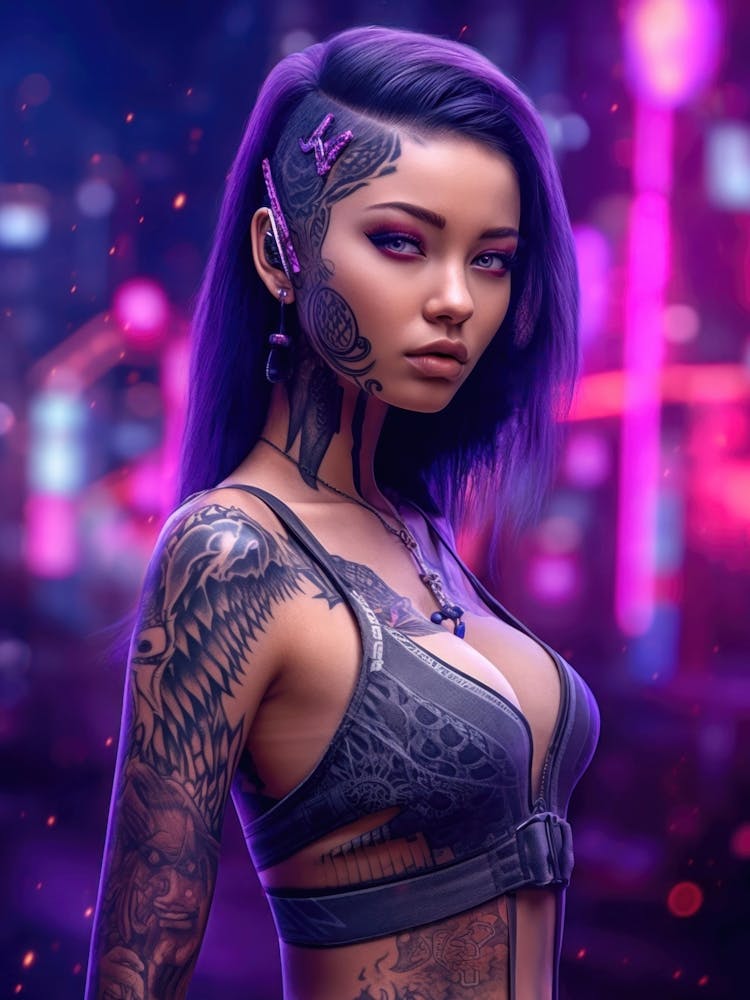 Asian Neon Girl