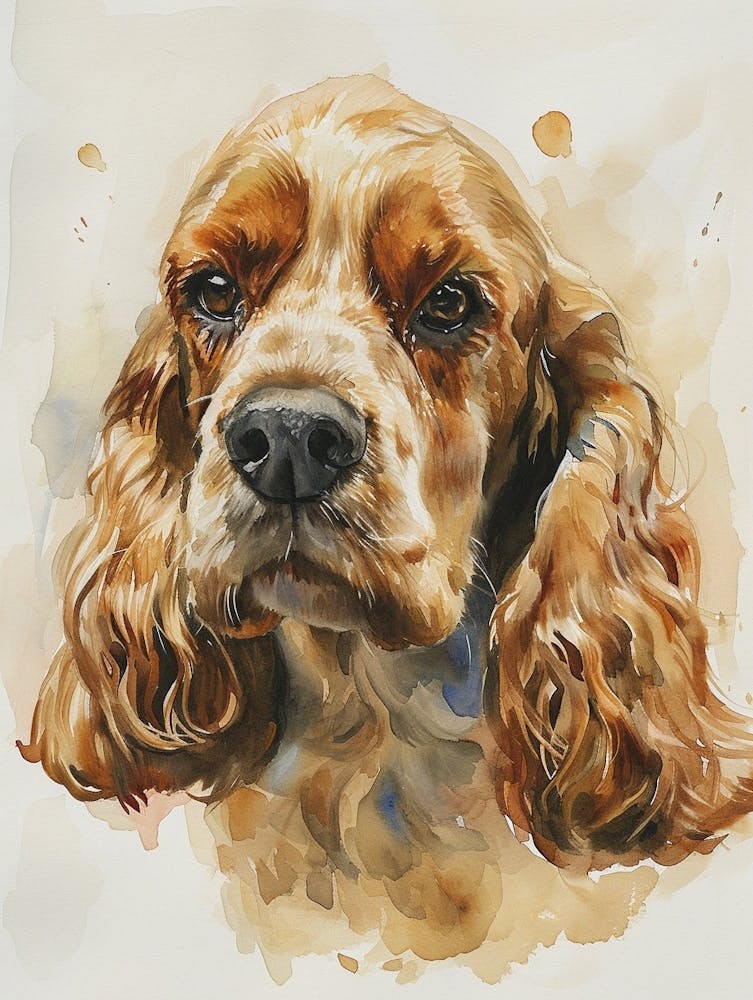 Cocker Spaniel Watercolor Painting 1