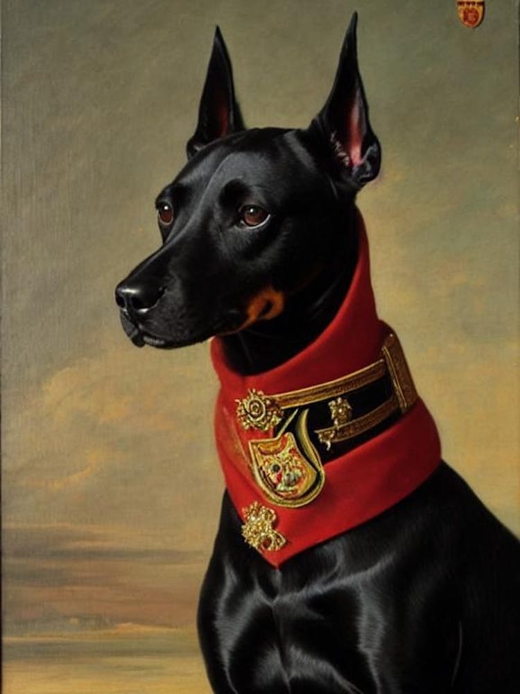 Manchester Terrier Renaissance Portrait Oil Painting