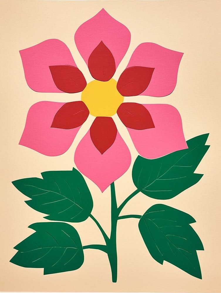 Cut Out Style Flower Art Poinsettia