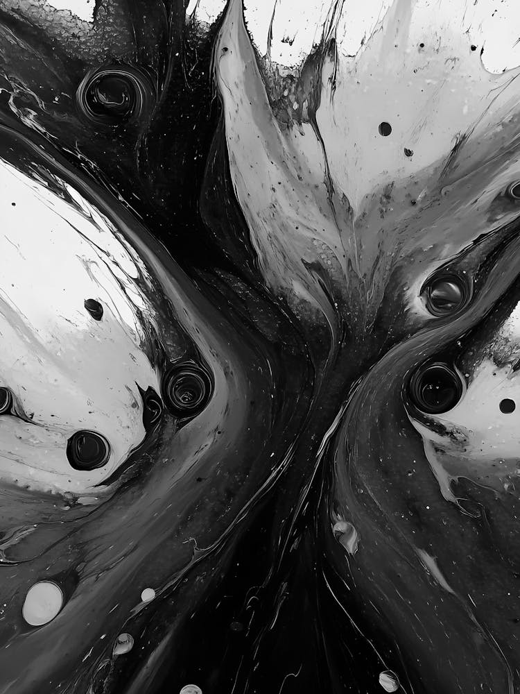 Black And White Abstract Painting 20