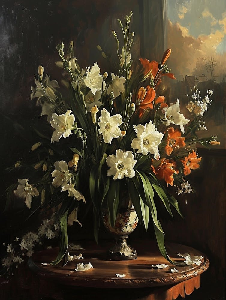 Nature Morte Florale Baroque Lisianthus 1