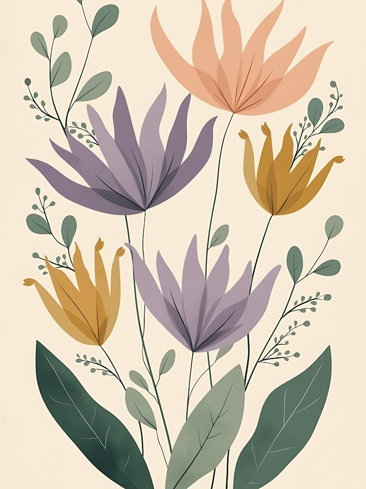 Soft Pastel Wildflowers
