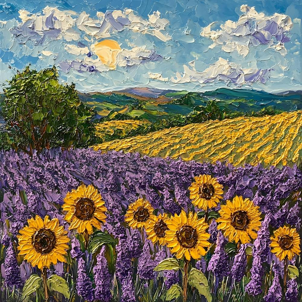 Lavender And Sunflowers 1
