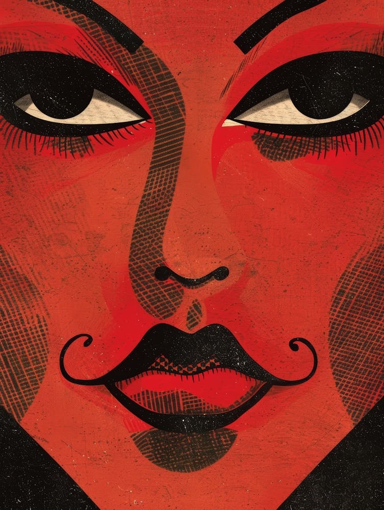 Femme À Moustache