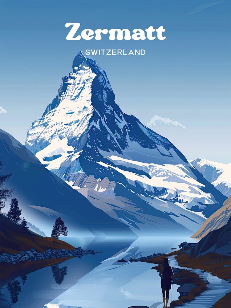 Zermatt Switzerland Swiss Alps Illustration d'Art