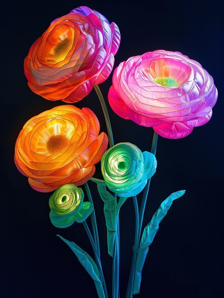 Bright Inflatable Flowers Ranunculus 3