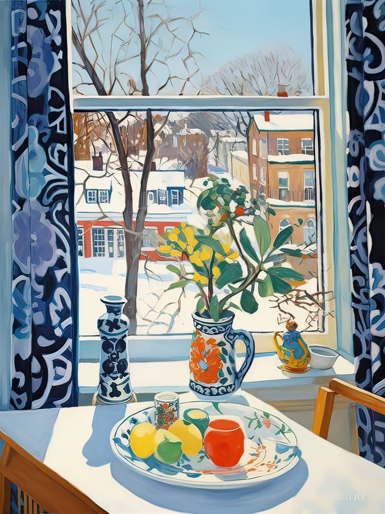 The Windowsill Of Chicago   Usa Snow Inspired By Matisse 4