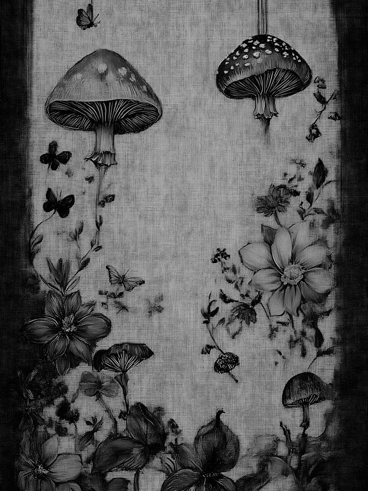 Mushrooms And Butterflies 1