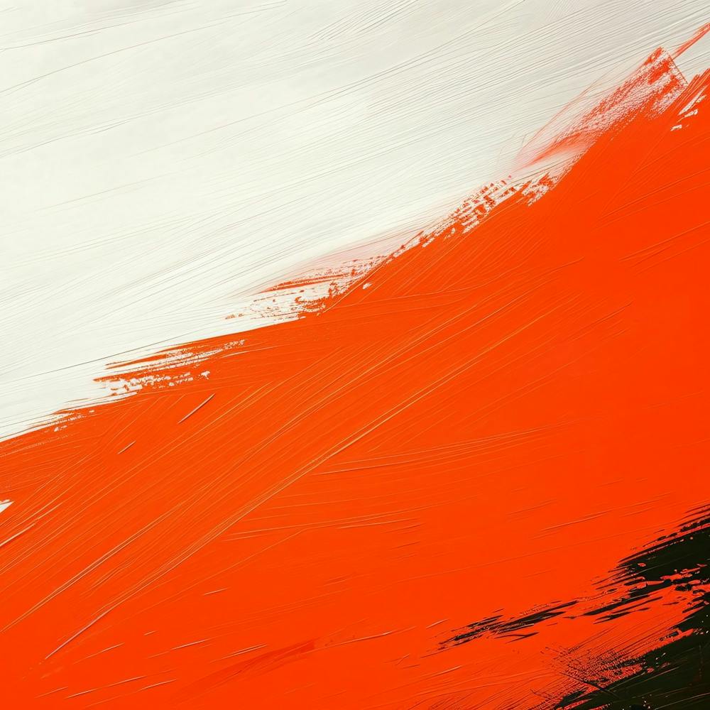 Abstract Orange And White Brush Strokes