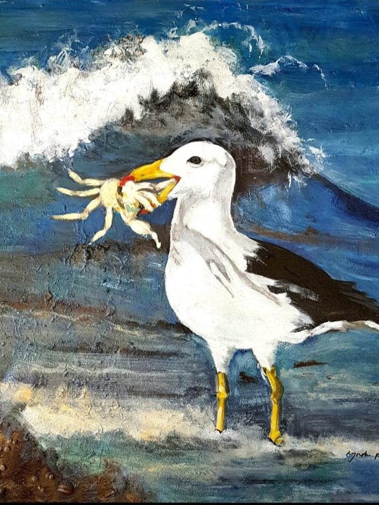 Seagull With Crab