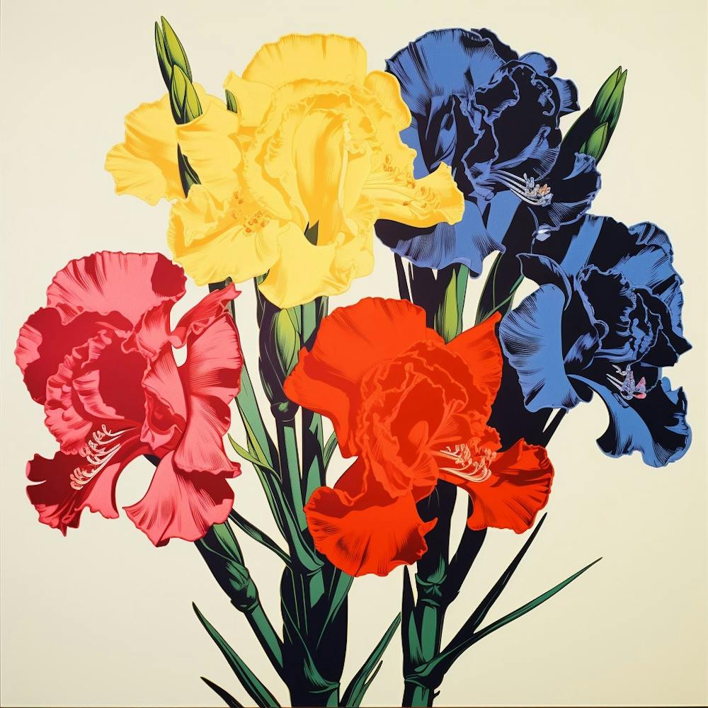 Gladiolus 3 Pop Art Illustration Square
