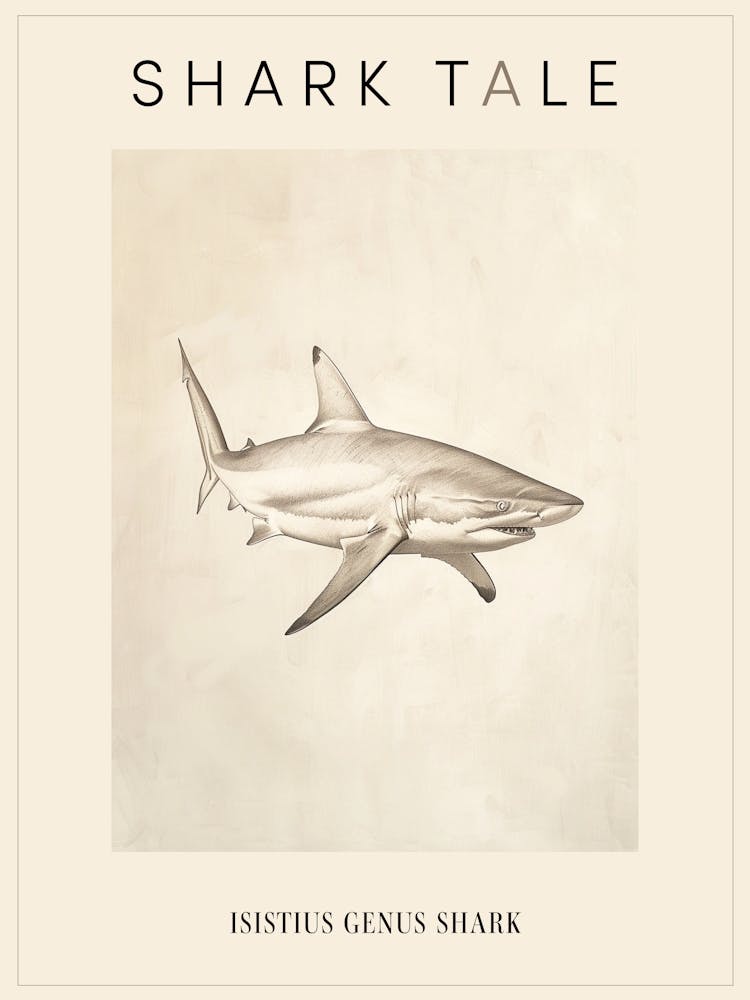 Isistius Genus Shark Vintage Illustration 4 Poster