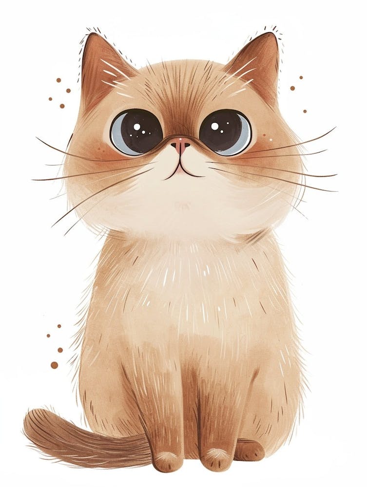Selkirk Rex Cat Clipart Illustration 1
