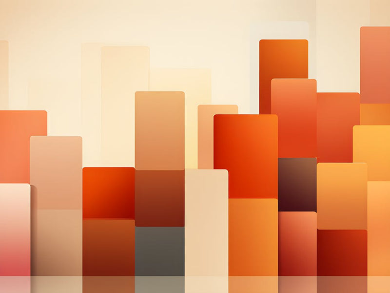 Warm Minimalist Abstract Wall Art – Sunset Tones Cityscape, Geometric Modern Printable Poster
