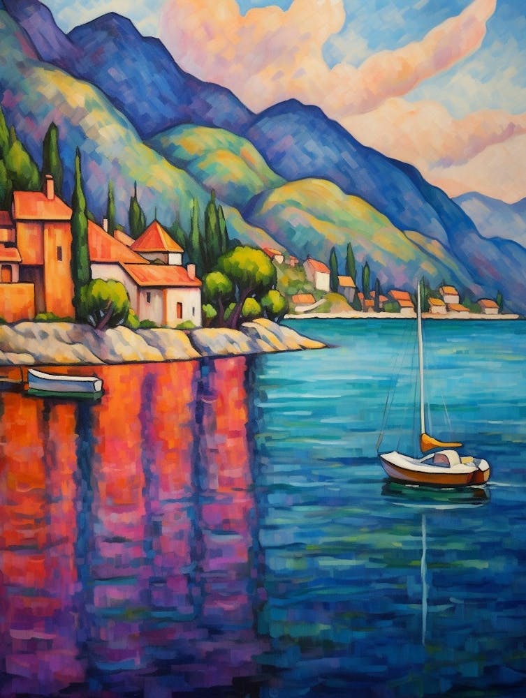 Lake Chelan Washington Pointillism 5