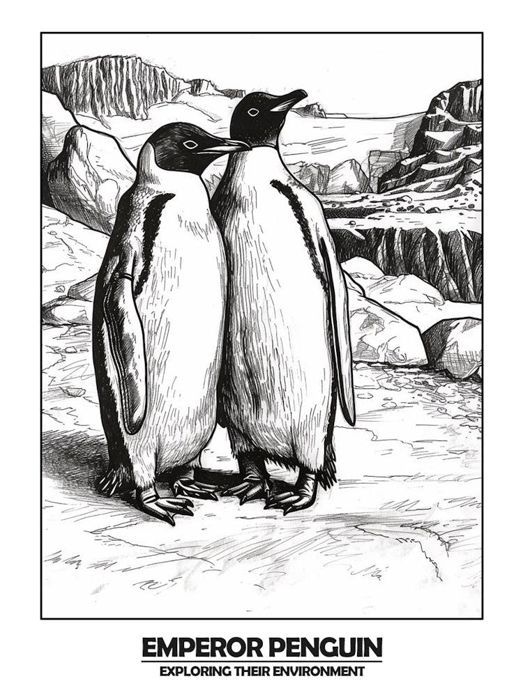 Penguin Exploring Their Environment Poster 2