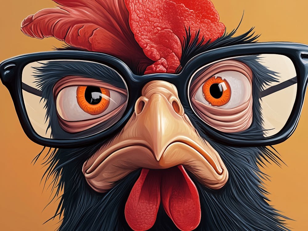 Poulet Avec Des Lunettes