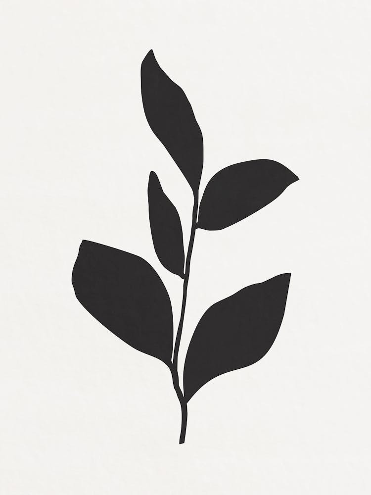 Minimalist Black Leaf 02